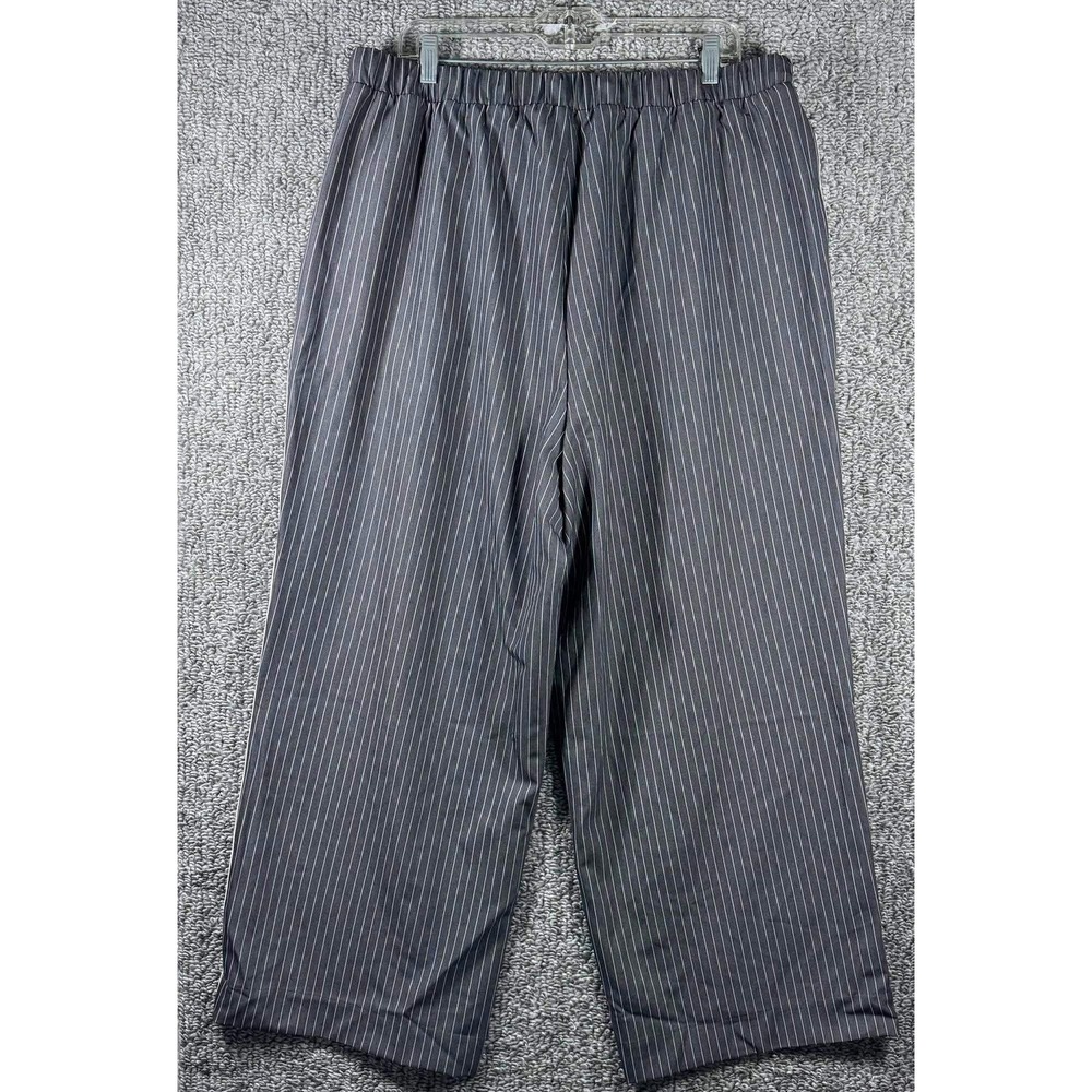 Torrid Pinstripe Pull On High Rise Straight Leg Pants Grey Womens 1x Short